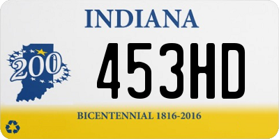 IN license plate 453HD