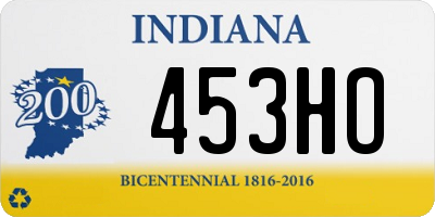 IN license plate 453HO