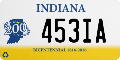 IN license plate 453IA