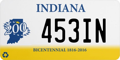 IN license plate 453IN