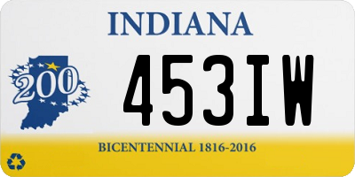 IN license plate 453IW