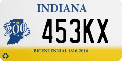 IN license plate 453KX