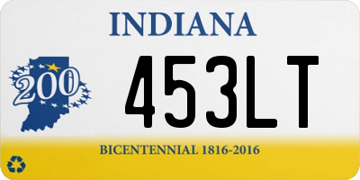 IN license plate 453LT