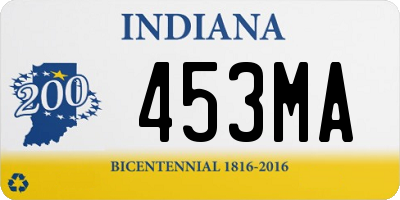 IN license plate 453MA