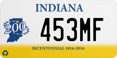 IN license plate 453MF