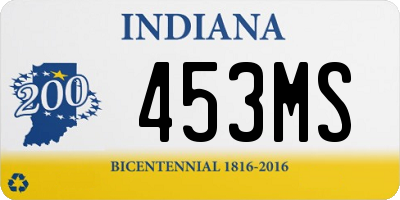 IN license plate 453MS