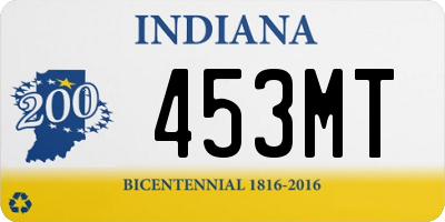 IN license plate 453MT