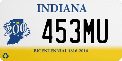 IN license plate 453MU