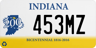 IN license plate 453MZ