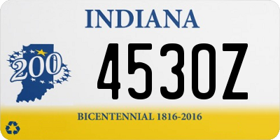 IN license plate 453OZ