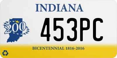 IN license plate 453PC