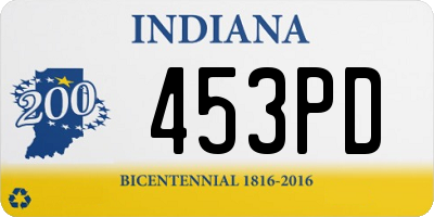 IN license plate 453PD