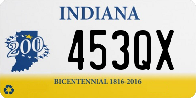 IN license plate 453QX