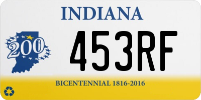 IN license plate 453RF