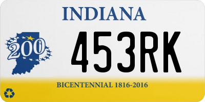 IN license plate 453RK