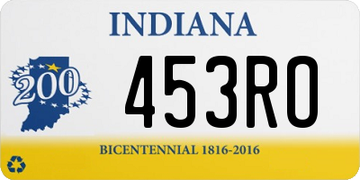 IN license plate 453RO