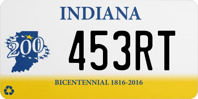 IN license plate 453RT