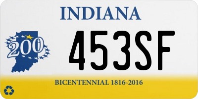 IN license plate 453SF