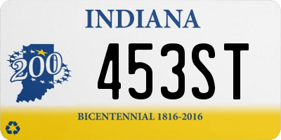 IN license plate 453ST