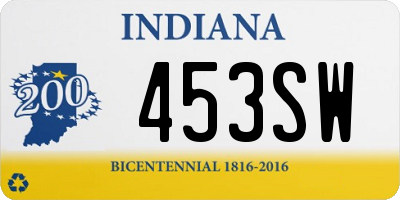 IN license plate 453SW