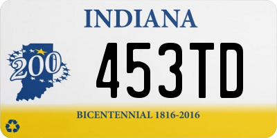 IN license plate 453TD