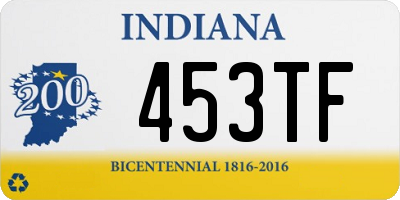 IN license plate 453TF