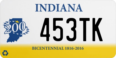 IN license plate 453TK