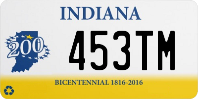 IN license plate 453TM