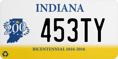 IN license plate 453TY