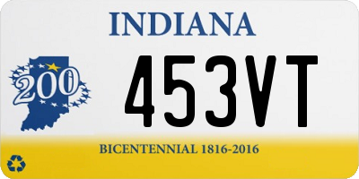 IN license plate 453VT