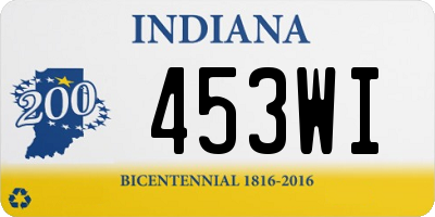 IN license plate 453WI