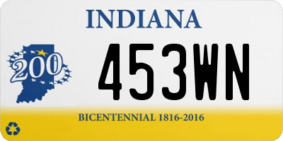 IN license plate 453WN