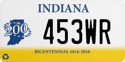 IN license plate 453WR