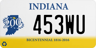 IN license plate 453WU