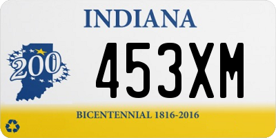 IN license plate 453XM