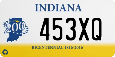 IN license plate 453XQ