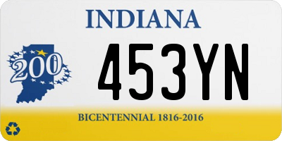 IN license plate 453YN