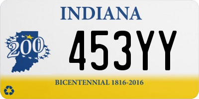 IN license plate 453YY