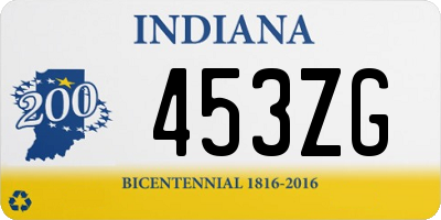 IN license plate 453ZG