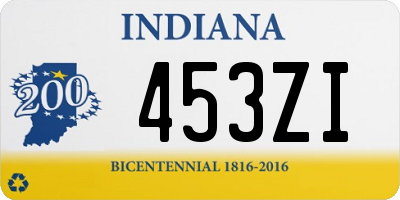 IN license plate 453ZI