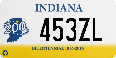 IN license plate 453ZL