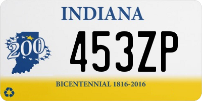 IN license plate 453ZP