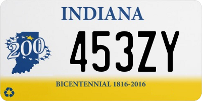 IN license plate 453ZY