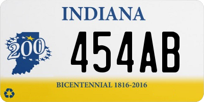 IN license plate 454AB