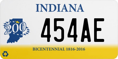 IN license plate 454AE