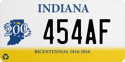 IN license plate 454AF