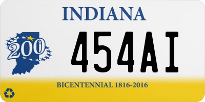 IN license plate 454AI