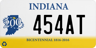 IN license plate 454AT