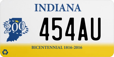 IN license plate 454AU