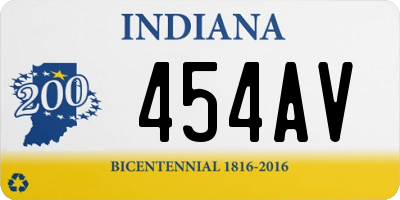 IN license plate 454AV